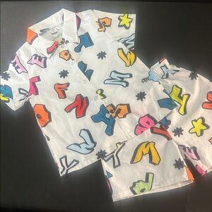 SHEIN Colorful Graphic Kids Matching Set